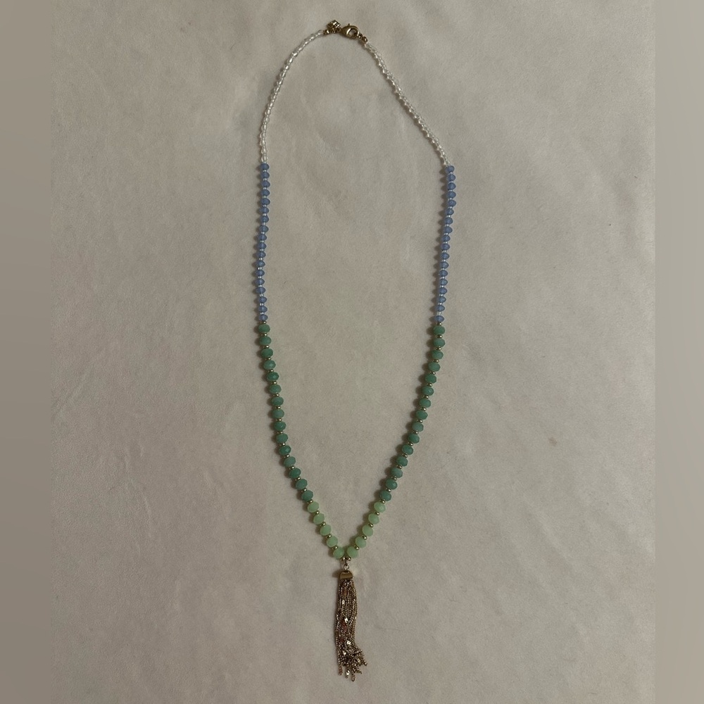 Banana Republic Green and Blue Beaded Necklace